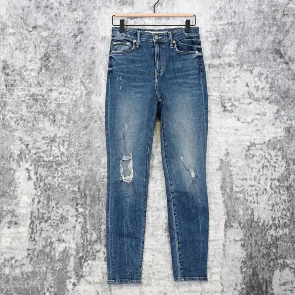 Lovers + Friends Revolve High Rise Skinny Distress Denim Jeans Size 27